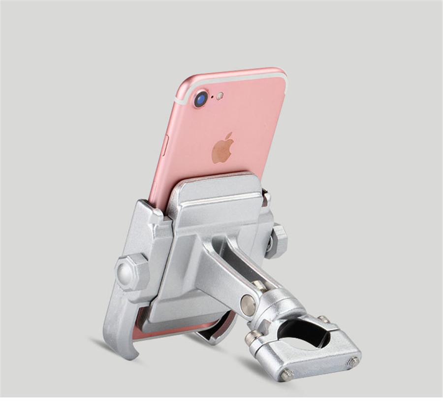 Aluminum Bike Motorcycle Phone Handlebar Mount Holder 360 Degree Rotating Universal Bicycle Phone Holder Clip for Cell Phone