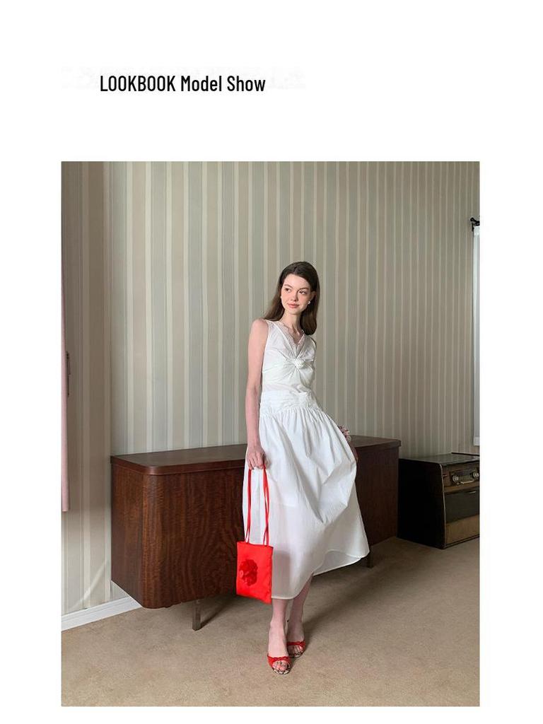 NEWOPEN 2025 French Sexy Loose Sleeveless Vest Dress C3253