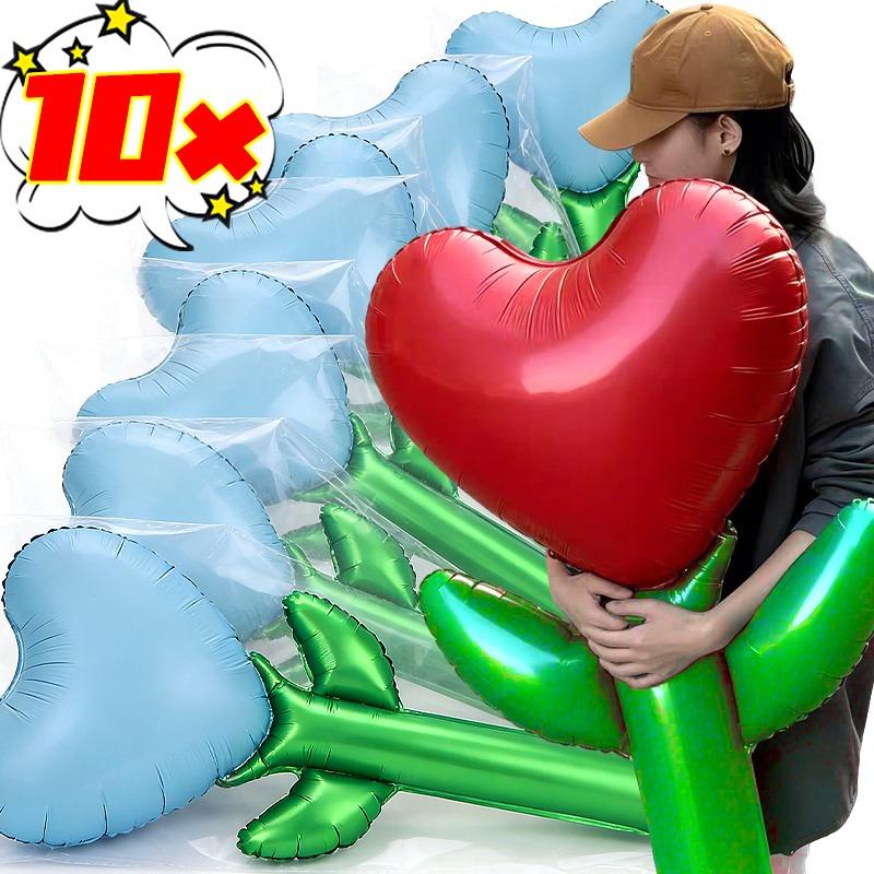 Large Love Heart Shaped Flower Balloon Birthday Party Valentine Day Gifts Wedding Engagement Decorative Love Balloons Bouquet