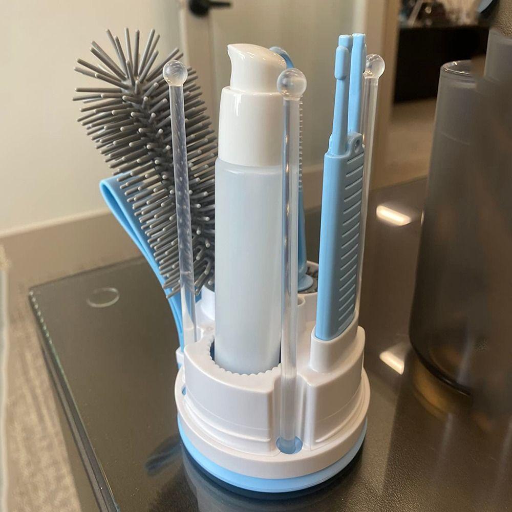 6 in 1 Nipple Straw Cleaner Kit Compact Baby Bottle Brush Set Feeding Bottle Brush  Bottle Cleaning