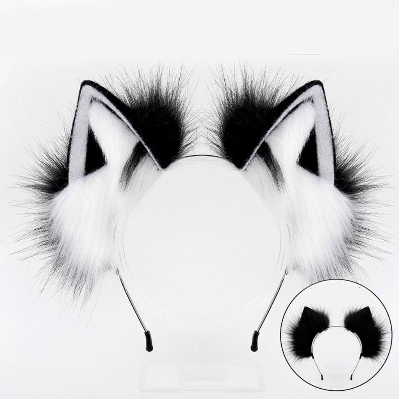 Realistic Foxes Ear Headbands Carnivals Party Plush Headpiece Movie Enthusiasts Party Role Play Animes Makeup Hairband