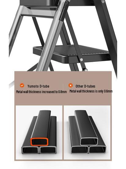 Telescopic Folding A-Frame Ladder: Indoor Multifunctional Step Stool with 3-4 Steps