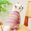Colorful Stripes Dog Sun Protection Clothes Breathable Mesh Four Legged Dog Clothes  Beach