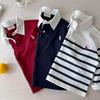 Kids' Striped Long-Sleeve Polo - 2025 Spring Collection for Boys & Girls