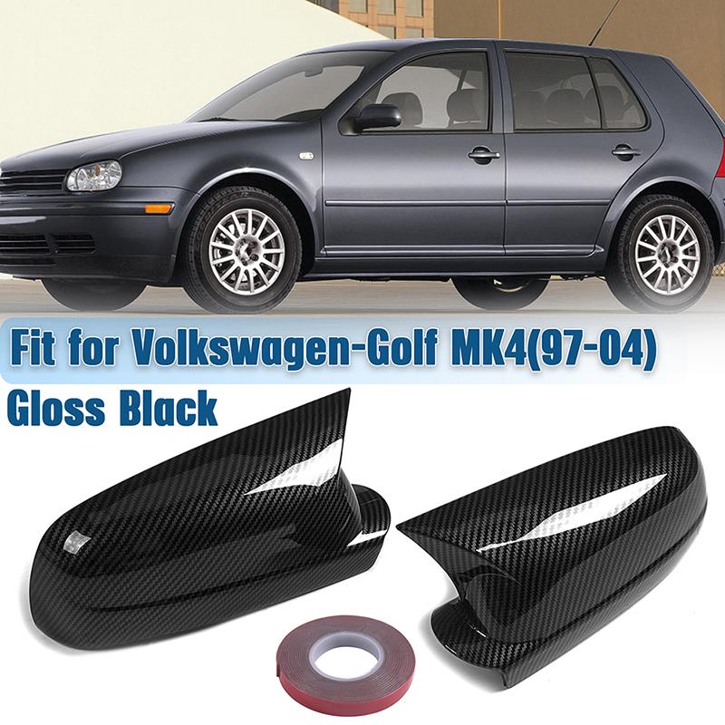 Rhyming Rearview Mirror Cover Wing Mirror Housing Caps Horn Fit For VW Golf 4 MK4 GTI R 1997-2004 Bora Jetta Passat B5
