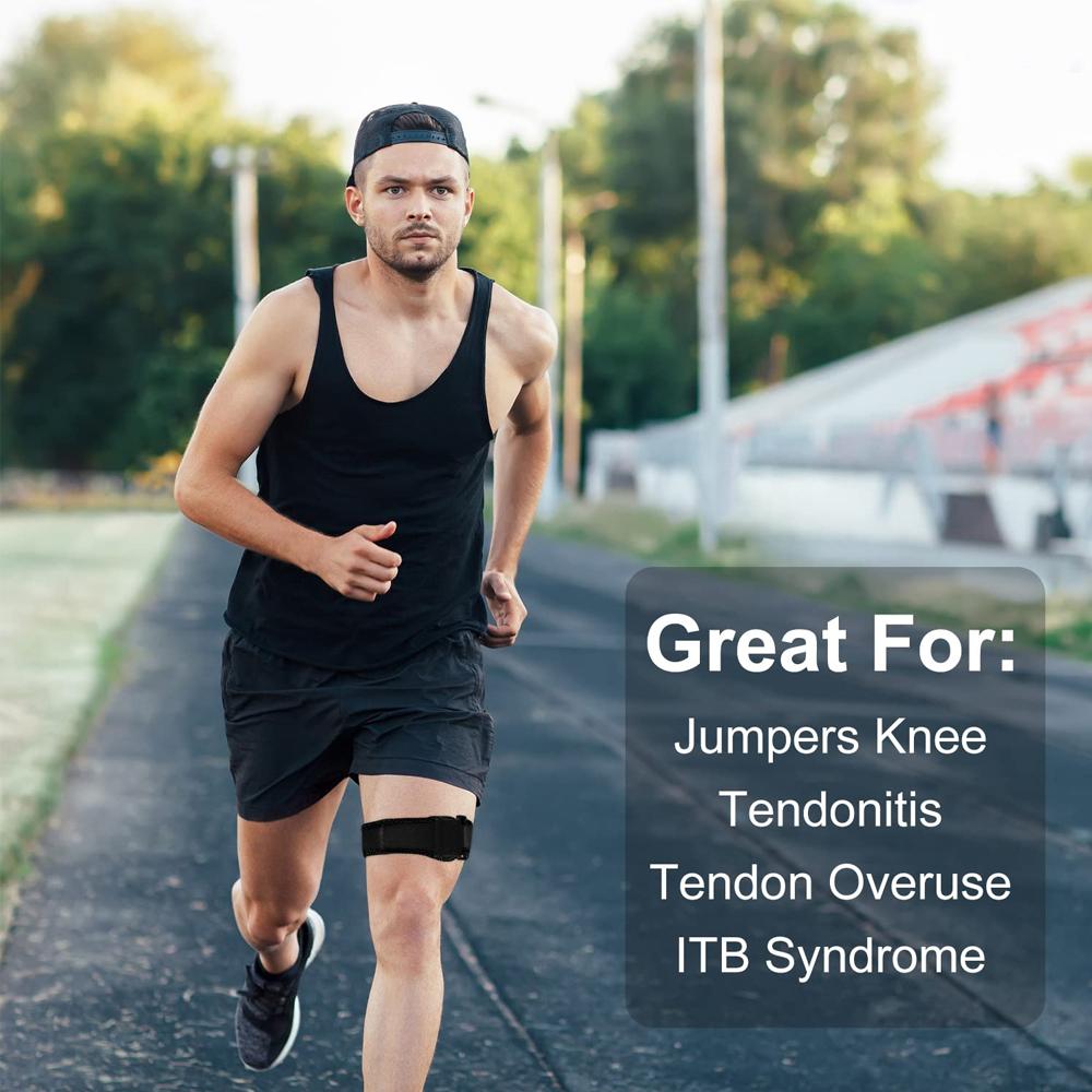 Pásek na it pás, Koleno, Stehno, Bok & Podpůrný kompresní obvaz na ITBS syndrom, Stabilizační ortéza na patelární tendinitidu & Osgoodovu chorobu