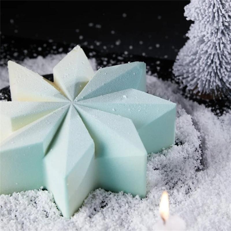 Silicone Snowflake Cake Baking Molds Practical Snowflake Mousses Molds Portable Dessert Mould for Family Gatherings
