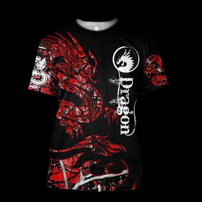2026 T Shirts For Men New Fashion Oversized Tops Unisex Dragon Graphic 3D Print