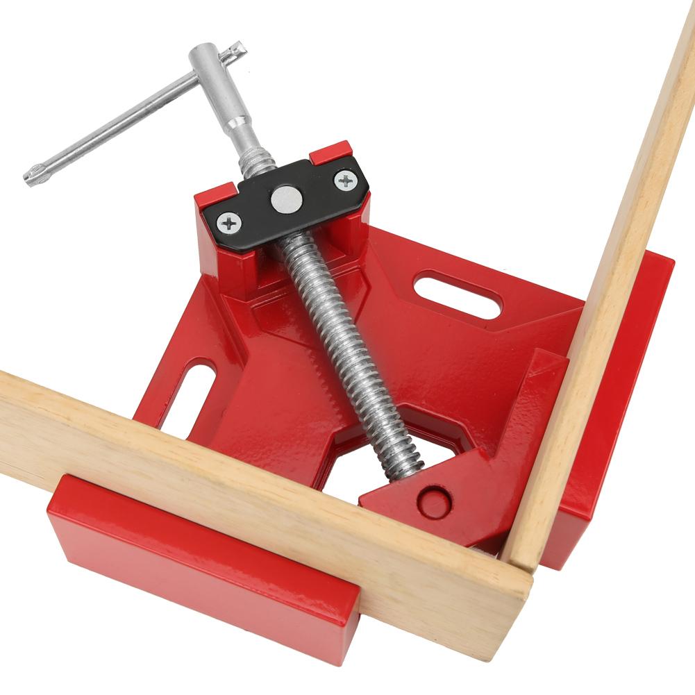 90 Degree Corner Right Angle Clamp T Handle Vice Grip Woodworking Quick Fixture (Red)