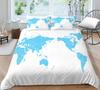 Povlečení s 3D vzorem mapy světa Jednolůžková postel Plná velikost povlaku na polštář a přikrývky 2 nebo 3 látky z mikrovlákna Pohodlná domácí dekorace