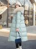 2024 Autumn Winter New Down Cotton Parkas Jacket Women's X-Long Faux Fur Collar Padded Jacket Thick Loose Large Size Padded Jacket