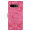 For Google Pixel 9a Leather Case Imprinted Floral Pattern Wallet Stand Flip Phone Cover
