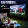 Outdoor Movie Screen w/ Stand, 150" Portable Movie Screen, 16:9 HD Wide Angle Outdoor Projector Screen, Front & Rear Projection, w/ Storage Bag &