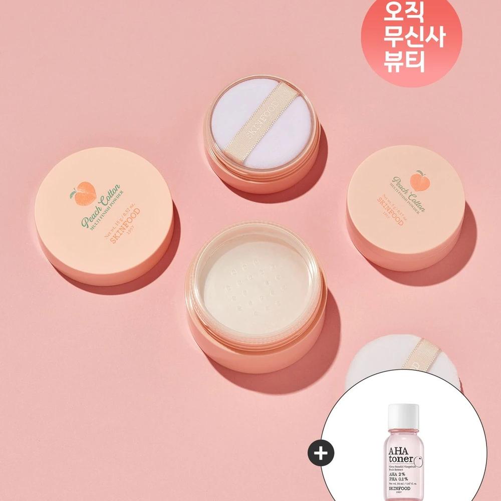 [Pink Grapefruit AHA Toner 14ml Gift] Peach Soft & Fresh Multi Finish Powder 15g