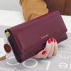 Fashion Women Wallet Leather Clutch Brand Letter Long 3-Fold Wallet Money Clip Purse Female Card Holder
