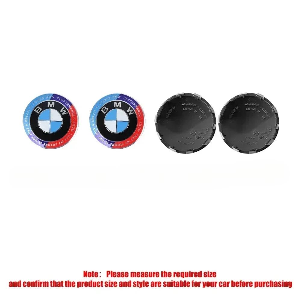 XWQP2 Car Sticker For BMW New 2025 4PCS 56/68mm ABS logo for automobile hub cover BMW 50th anniversary new x1 x3 x5 x7 1 2 3 5 7 seri