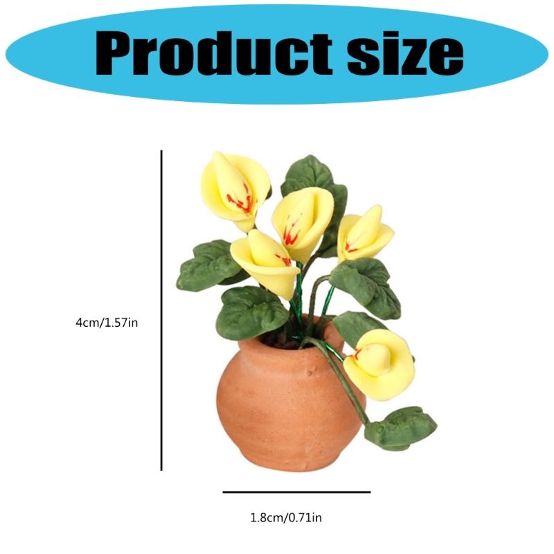 Garten Künstlich Grün Calla Miniatur Pflanzenmodell Puppenhäuser Pflanzzubehör Realistisches Spielset 1:12