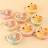 Durable Stress Relief Fidget Keychain Mini Simulation Fruit Bowl Mole Toy Waterproof for Outdoor Daily Use Relaxation