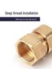 Conexão de Latão com Rosca Dupla Fêmea para Tubo de Água de 1 Polegada, Opções de Rosca Interna: 1,2/1,5/2 Polegadas, Conexão Reta de Cobre.