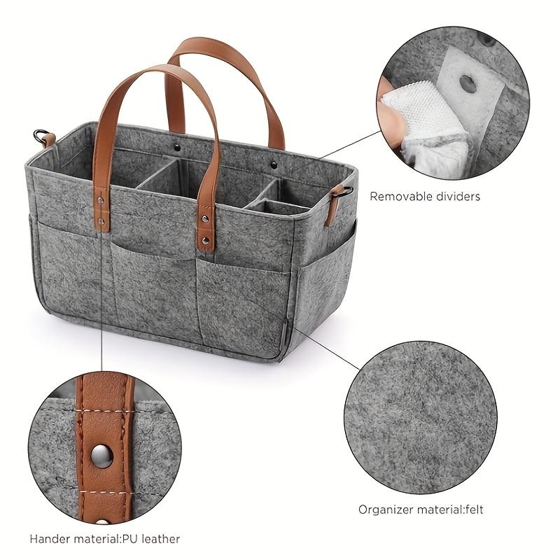 Large Baby Felt Storage Nursery Organizer Basket Infant Diaper Bag with Handle Caddy Changing Nappy Kids Storage Carrier