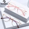81565 Women's Fashionable Anti-Blue Light Oval Metal Frame Glasses