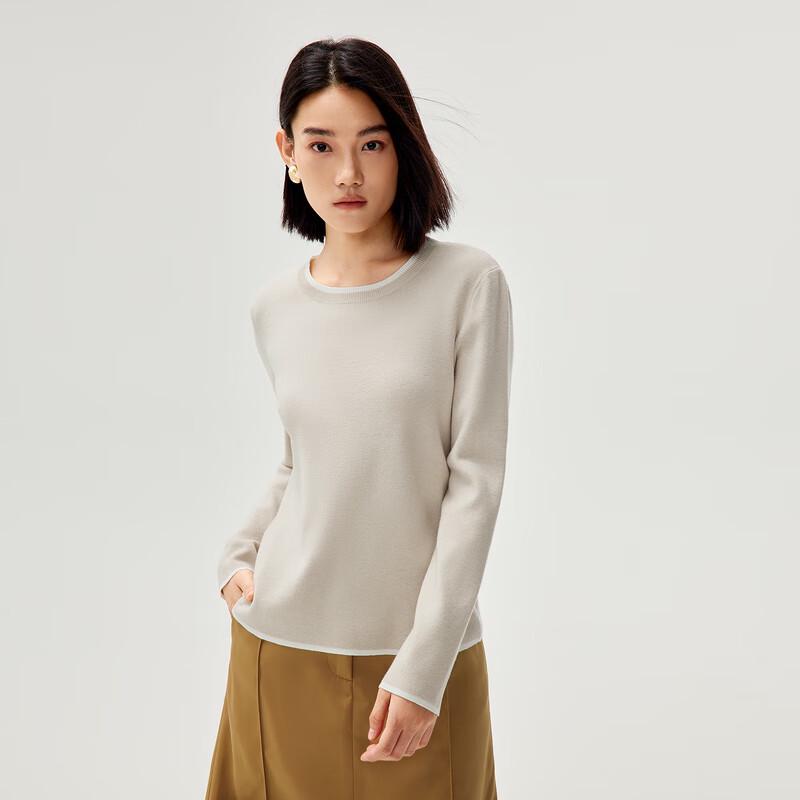 HLA Women's Color-Block Round Neck Knit Sweater