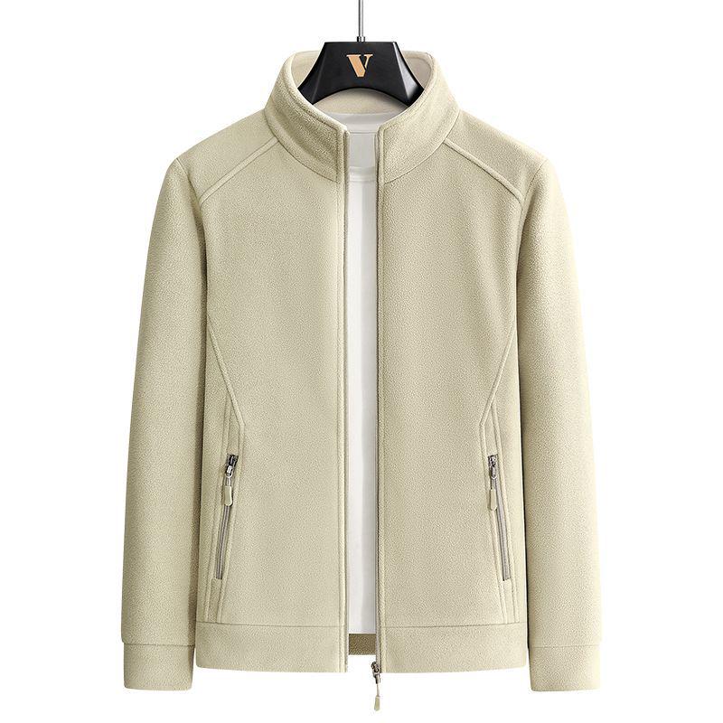 Men's Heavyweight Fleece Hoodie: Large Autumn/Winter Jacket for Middle-Aged & Elderly, Plus Velvet Lambswool Dad Wear