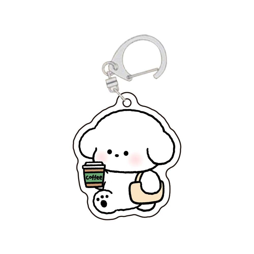 

Маленькая белая собачка Маленькая белая собачка Брелок Мальтийская собачка Мультяшный Акриловый Кулон Детский подарок Go to work