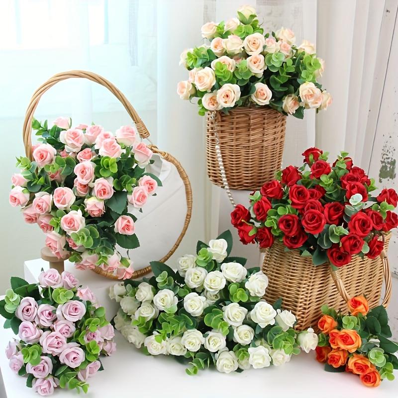 10 Heads Artificial Roses - Home&Wedding Valentine's Day Decoration Eucalyptus Rose Bundle Valentine's and Family Gifts