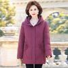 Middle-aged mother down jacket women's medium and long winter new foreign-style hooded white duck down thickened coat