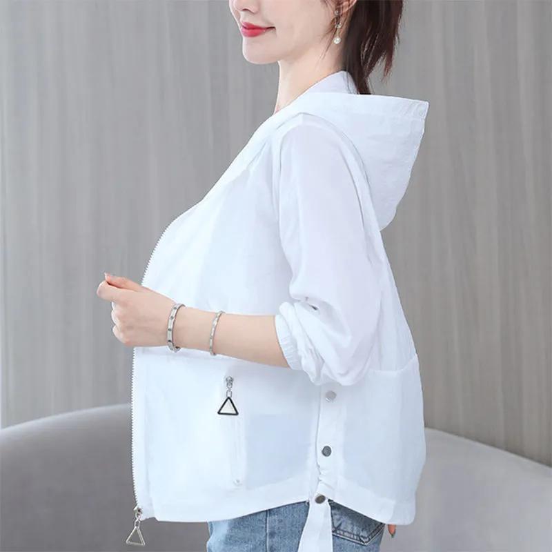 Krátké prodyšné oblečení s ochranou proti slunci, letní sportovní volný dlouhý rukáv, UV ochrana, tenký kardigan