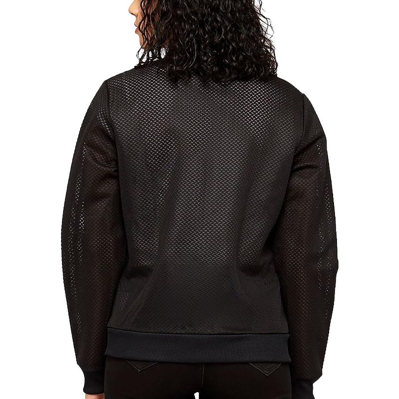 Adidas Originals Solid Color Letter Logo Print Woven Mesh Stand Collar Jacket Women jackets Black CV5798