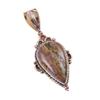 Natural Ocean Jasper 925 Solid Sterling Silver TwoTone Gift Pendant 1.75" Z3U90