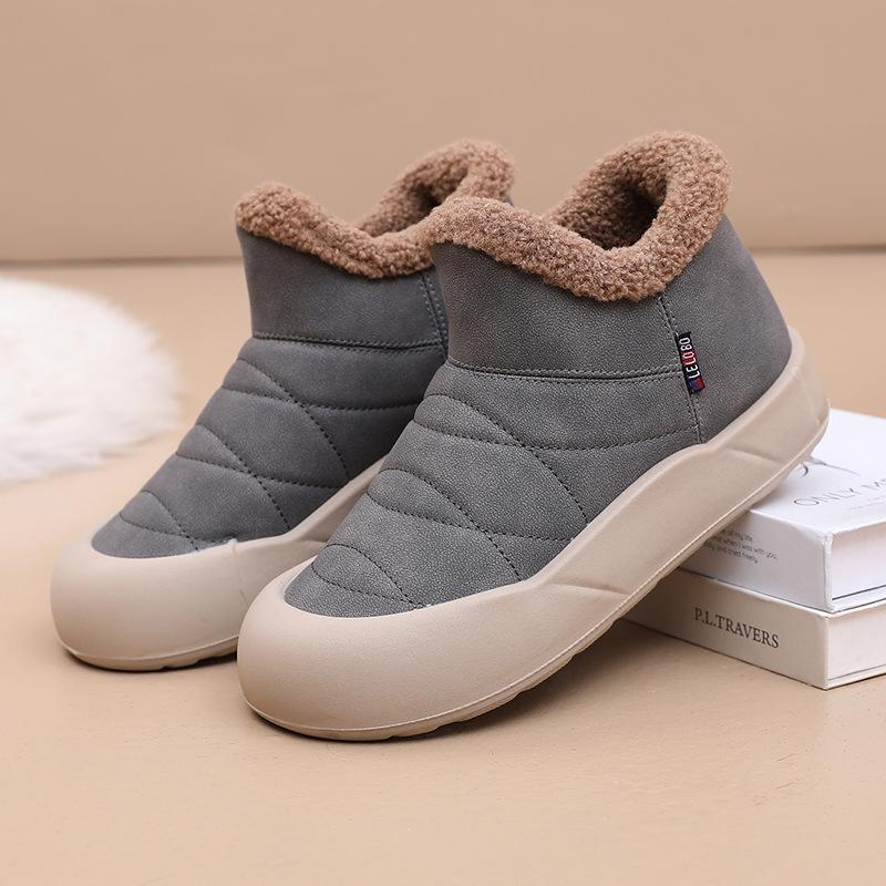 Ladies Winter Platform Snow Boots Anti Slip Warm Faux Fur Lining Ankle Booties Casual PU Leather Comfortable Fuzzy Walking Short Boots