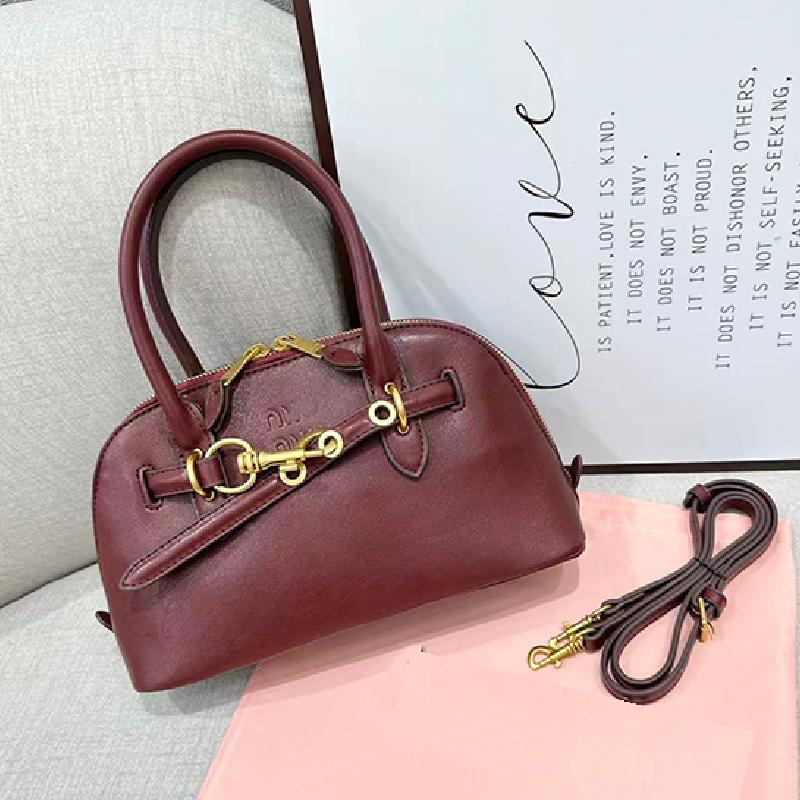 Shell bag women's new retro bowling bag leather portable messenger bag