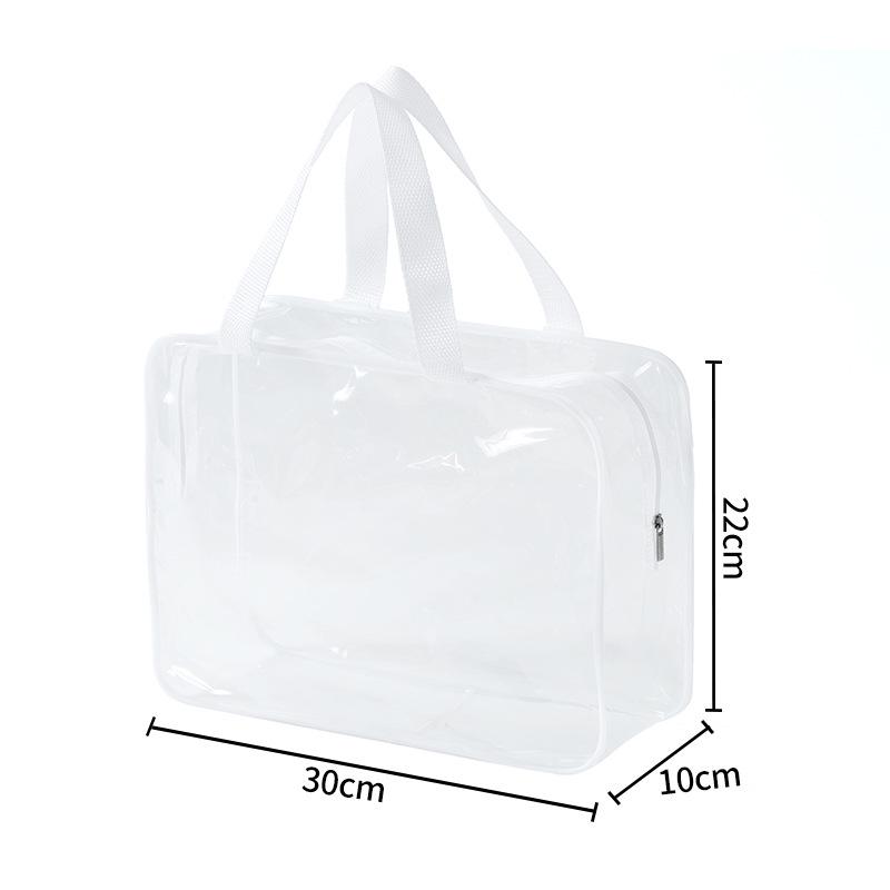 Waterproof Transparent PVC Makeup Bag with Custom Pattern and Large Capacity