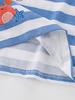 Summer 2023 Cartoon Ocean Print Kids' T-Shirt – Casual, Fashionable Round Neck