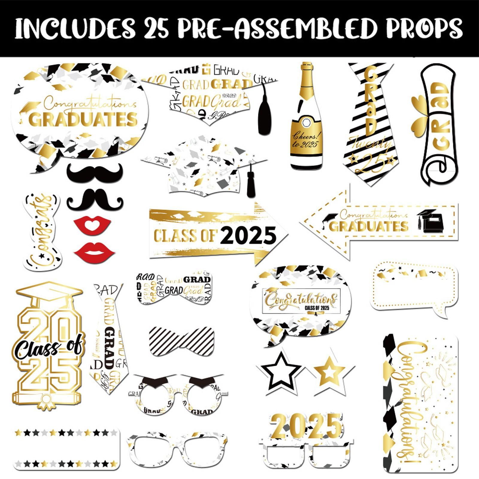 

2025 Выпускной сезон украшения бумажная фоторамка реквизит для фотографий празднование выпускного вечеринки принадлежности One Size