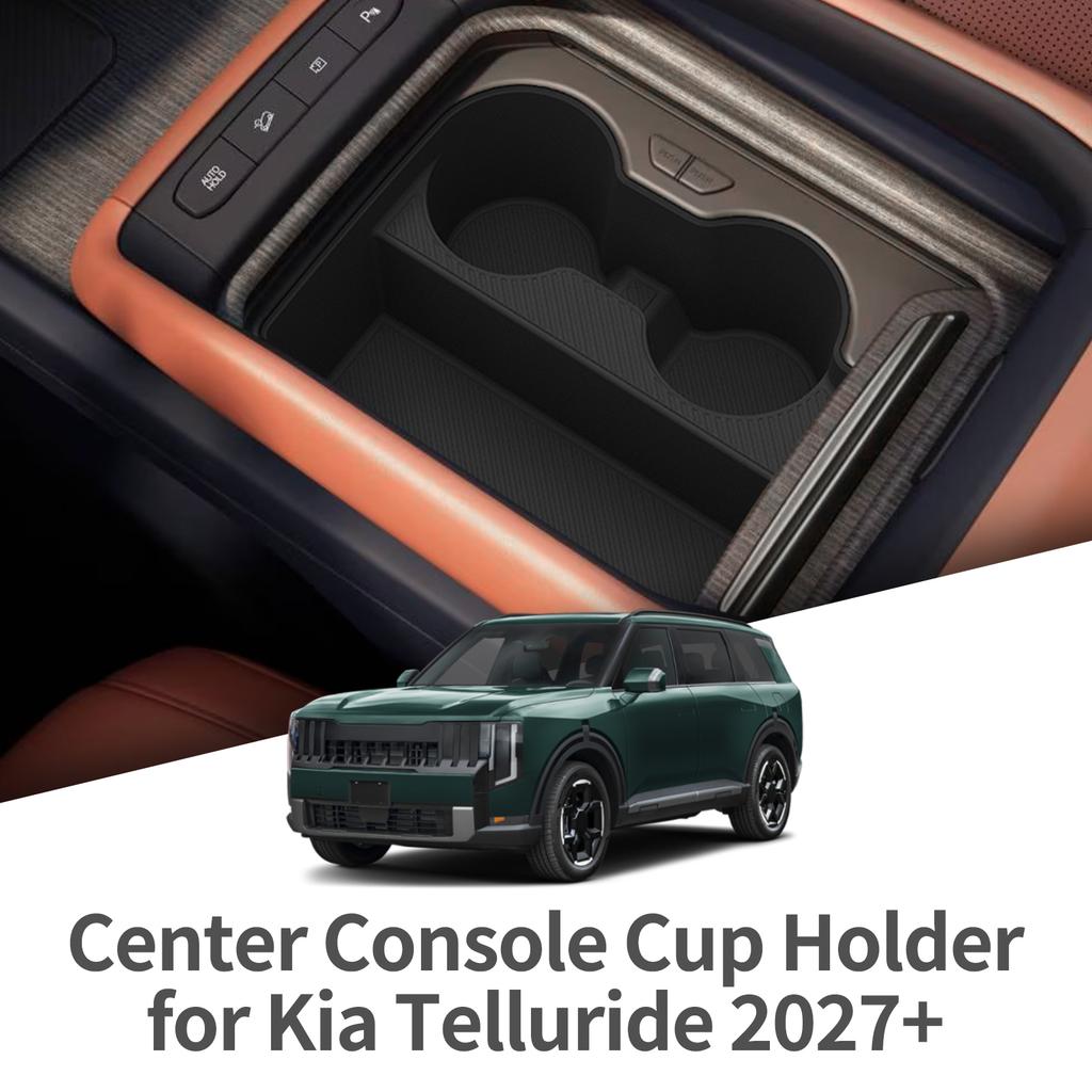 for Kia Telluride 2027 Premium Center Console Water Cup Holder Drinks Holder Silicone Drinks Storage Case Tray Car Accessories