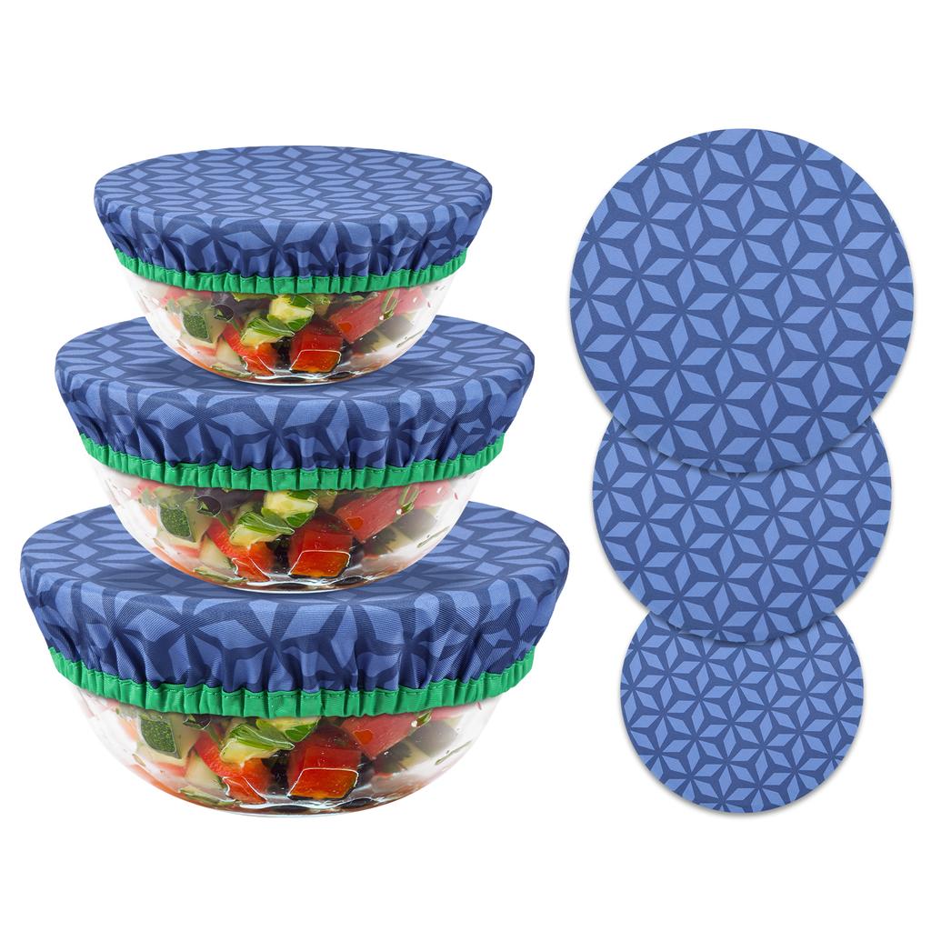 6Pcs Cotton Bowl Covers 3 Sizes Reusable Elastic Cloth Food Storage Bowl Covers for Kitchen Preservation Food Leftover