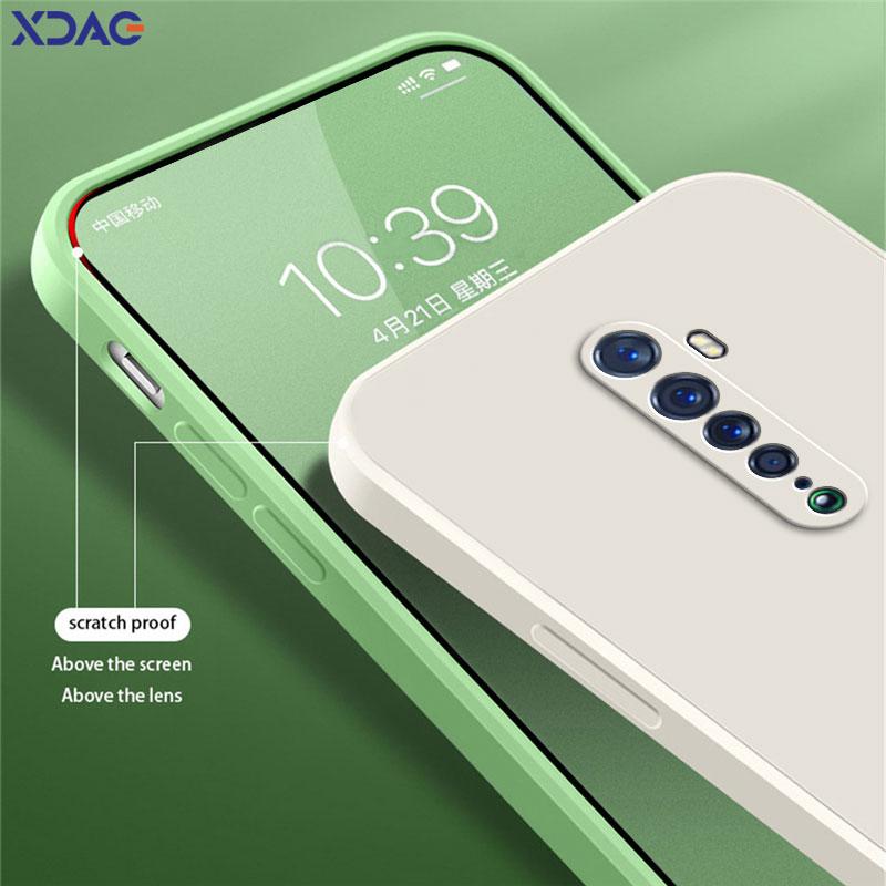 Square Liquid Silicone Case for OPPO Reno Ace 2 Reno2 2Z 2F Z F Ace2 Lens Protective Shockproof Soft Phone Cover RenoAce Reno2Z