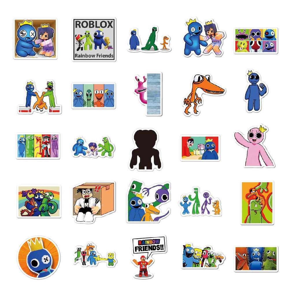 Rainbow Friends 50pcs Stickers Waterproof Reusable Decor For Luggage Case