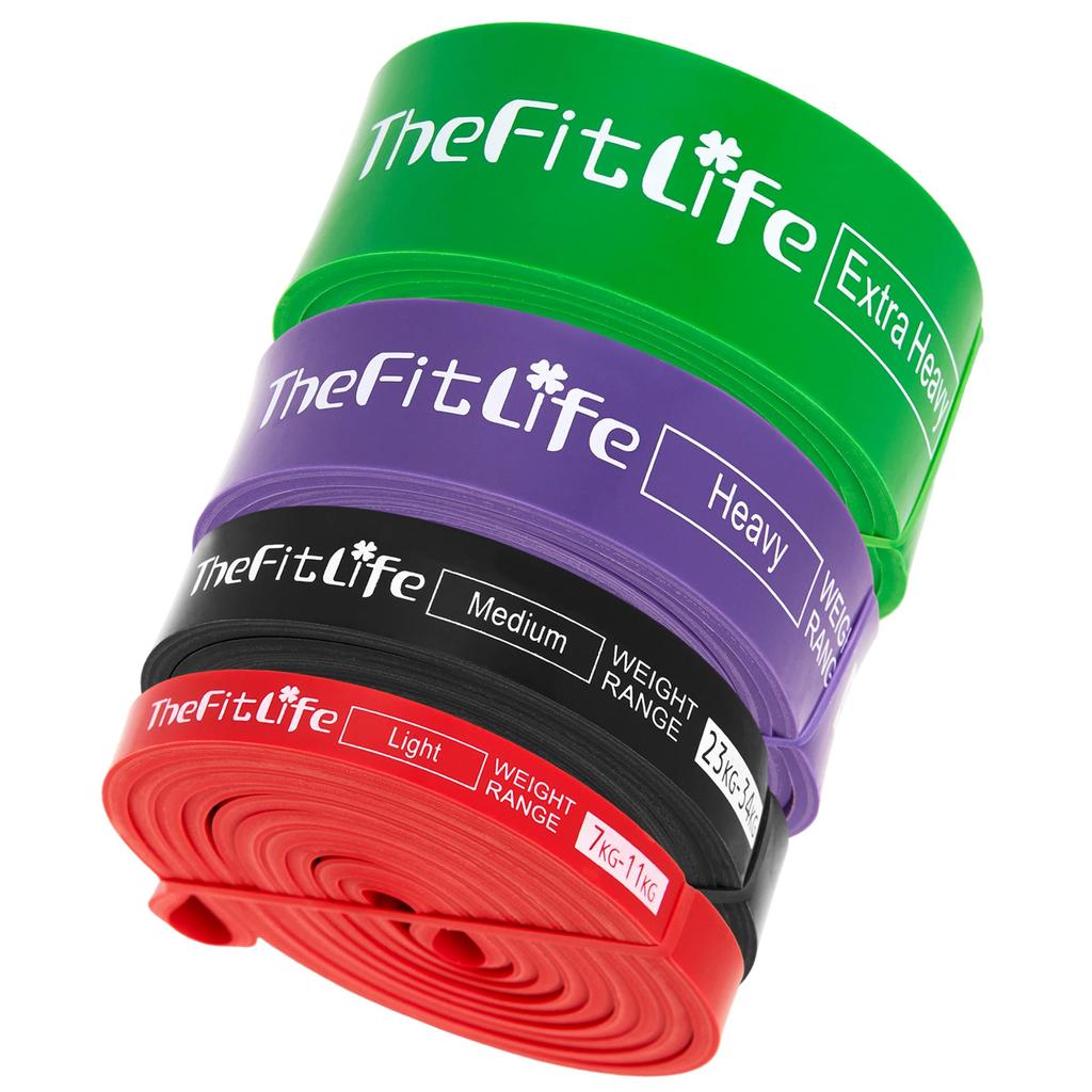 TheFitLife Resistance Strength Training Bands Bands, Bands, Pull-up (Red/Black/Purple/Green)