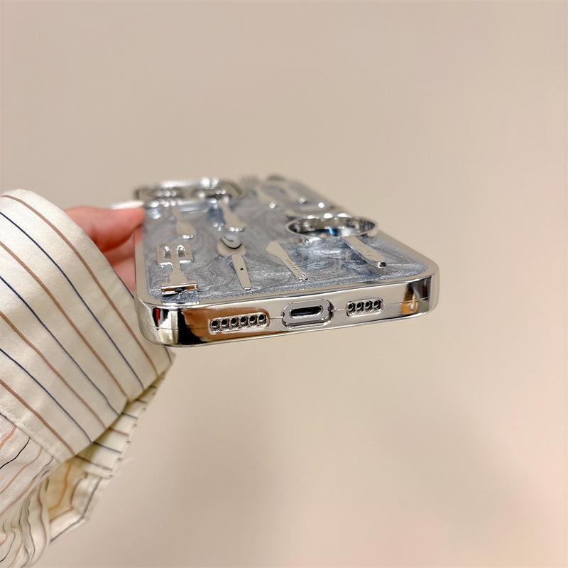 Creative Silicone Protective Cover for Apple 15Promax and 13 Cases, Anti-Fall and Unique Design