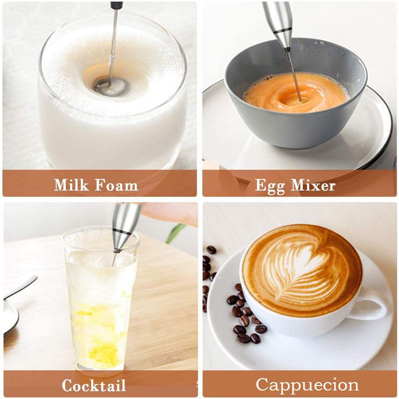 Mousseurs à lait sans fil Mélangeur à main électrique avec mini-cafetière électrique USB Mélangeur à fouet pour café Cappuccino Crème