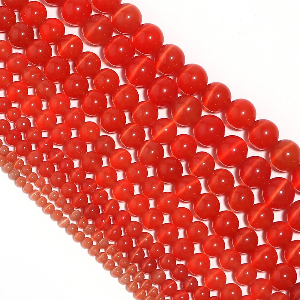 1 Strand 4/6/8/10/12mm Cat Eye Stone Beads Natural Stone Beads Loose Beads For Jewelry Making DIY Bracelets Necklace Accessories