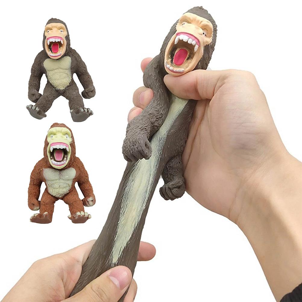Wild Life Anime Figure Toys Decompression Toys TPR Monkey Gorilla Toys Realistic Wild Animal