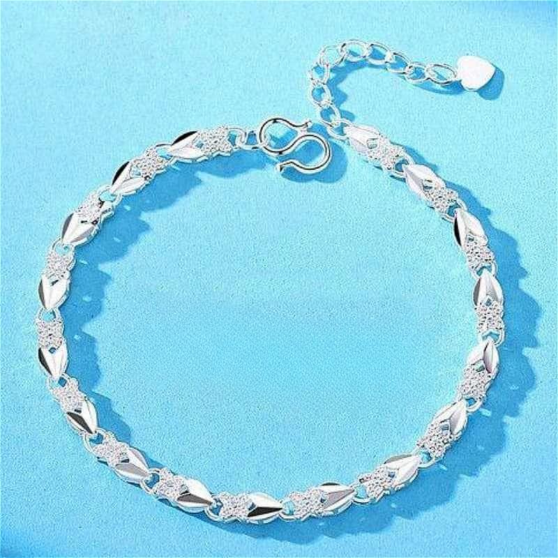925 Silver Hollow Heart Bracelets For Women Girls Vintage Korean Design Double Layer Beads Bracelet Party Jewelry Gifts