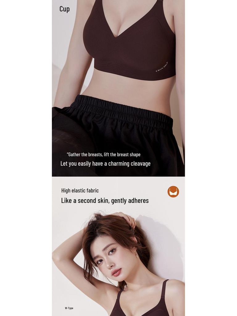 Seamless Soft Support Wireless Bra with Small Chest Gathering and Anti-Sagging Fixed Cups
