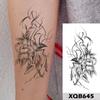 1 PC 210*114MM  Mermaid Temporary Tattoo For Women Men Realistic Fox Lion Flower Tattoos Sticker Back Arm Disposable Death Skull Fake Tatoo